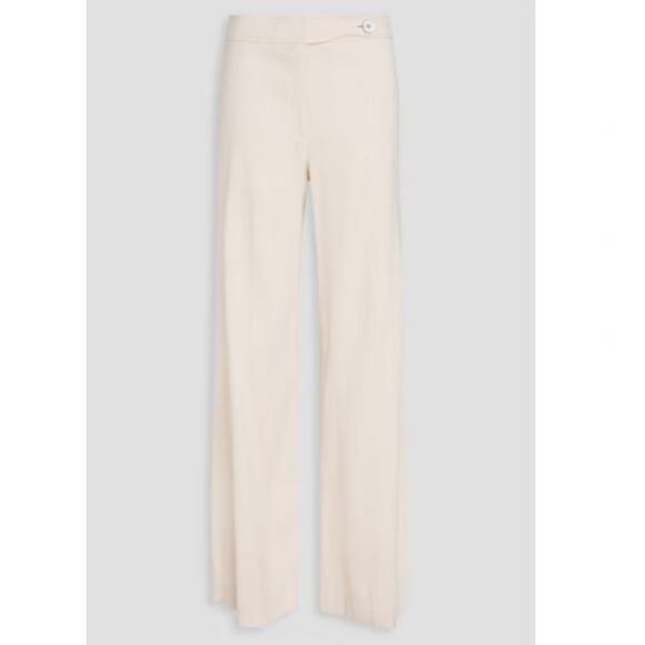 Derek Lam 10 Crosby Owen Linen-Blend Twill Flared Pants Almond Women's Size 4 - Picture 2 of 6